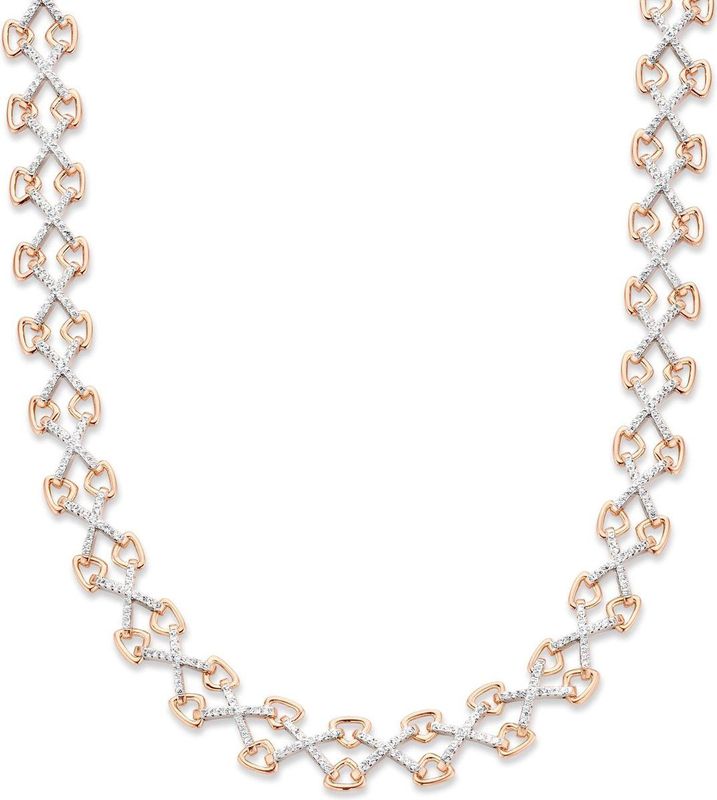 Orphelia - Tweekleurige Ketting - Zilver - Rosé - 925 Zilver - Cubic Zirconia