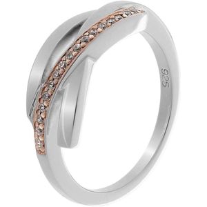 Orphelia - Zilver/Roze - Ring - 925 Sterling Zilver