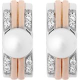 Orphelia - Oorbellen - Zilver - Rhodium en Verguld - Cubic Zirconia en Parel