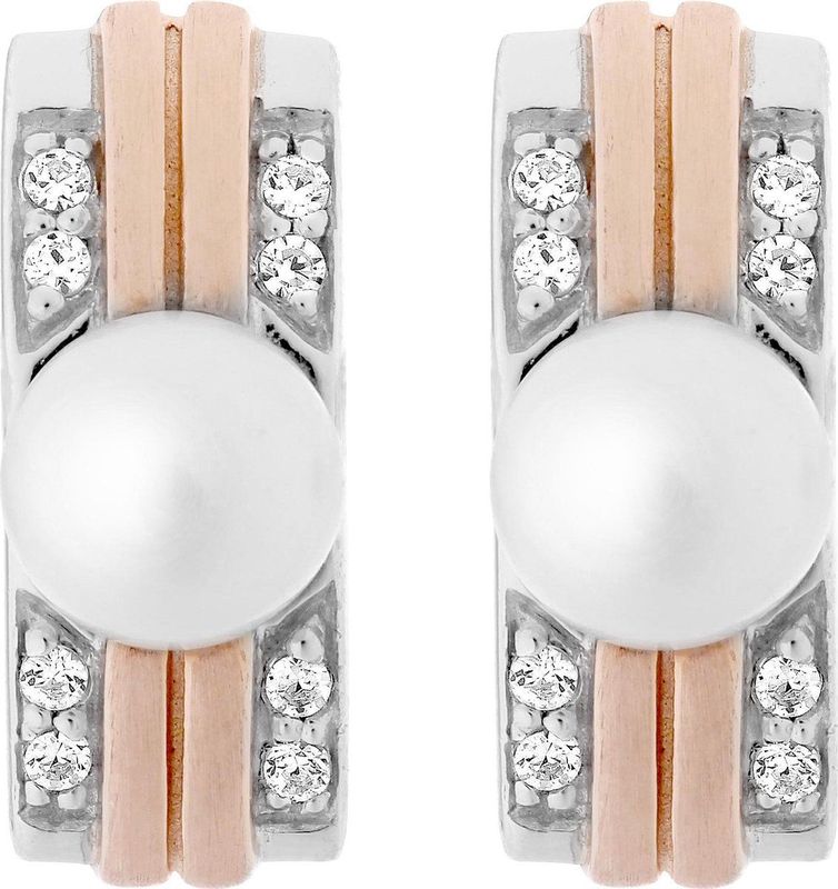 Orphelia - Oorbellen - Zilver - Rhodium en Verguld - Cubic Zirconia en Parel