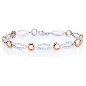 Orphelia - Elsie - Armband - Zilver/Roze - 925 Sterling Zilver