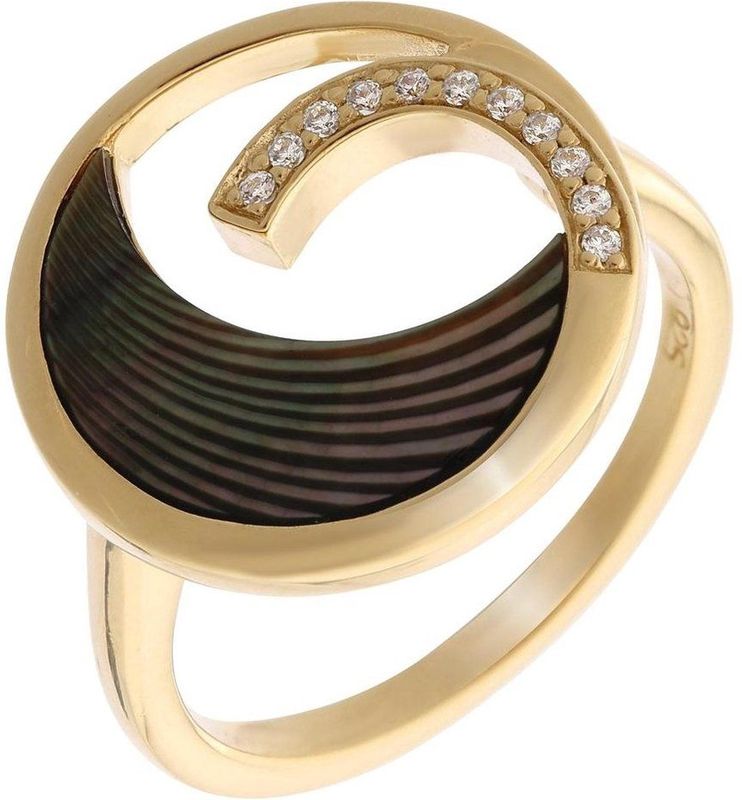 Orphelia - 925 Sterling Zilveren Ring - Goud - 4,8 Gram - Breedte 1,3 cm