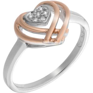 Orphelia - 925 Sterling Zilveren Ring - Zilver/Rosé - Breedte 1 cm