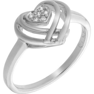 Orphelia ZR-7368/56 - Ring Heart - Zilver 925 - Zirkonia - Maat 56