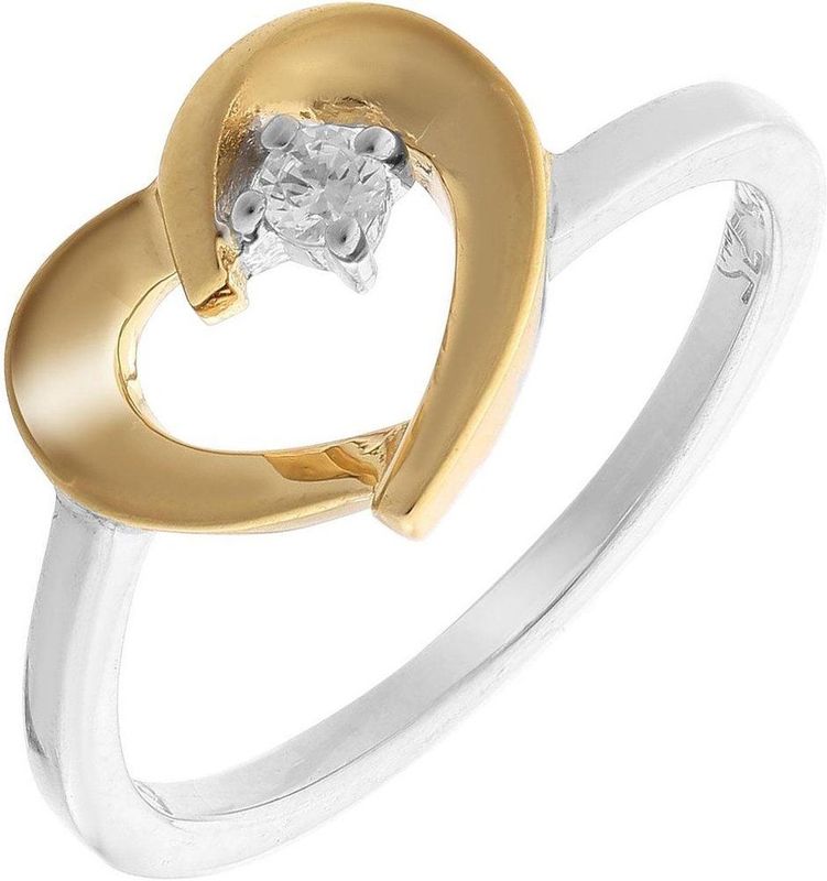 Orphelia - 925 Echt Zilveren Ring - Zilver/Goud - 2,3 Gram - Cadeauverpakking