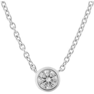 Orphelia KD-2033 - Ketting Solitaire - 18 Karaat Witgoud / Diamant 0.10 ct - 42 cm