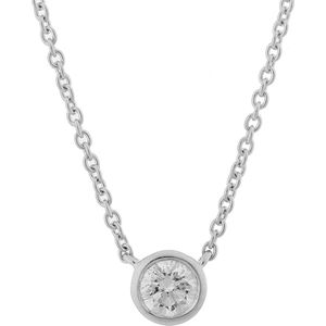 Orphelia KD-2034 - Ketting Solitaire - 18 Karaat Witgoud / Diamant 0.14 ct - 42 cm