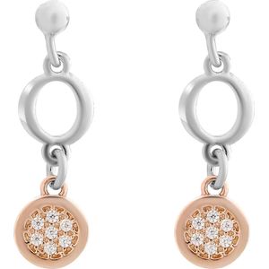 Orphelia ZO-7376 - Oorhangers Bicolor - Zilver 925 - Zirkonia - 2.5 cm