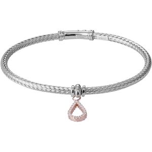 Orphelia - ZA-7398 - Armband Bangle Teardrop - Zilver 925 Bicolor - Zirkonia