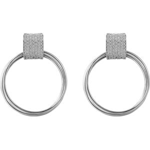 Orphelia ZO-7417 - Oorhangers Circles - Zilver 925 - Zirkonia - 3,8 cm