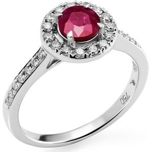 Orphelia RD-3916/RU/60 - Ring - Goud 18 kt - Diamant 0.29 ct / Robijn 0.73 ct - 19.00 mm / maat 60