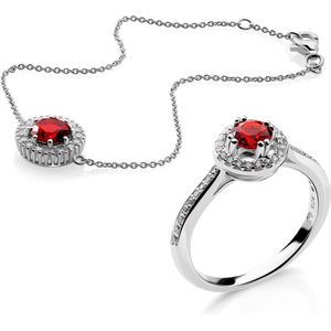 Orphelia - Kaia - Armband + Ring - Zilver - 925 Sterling Zilver