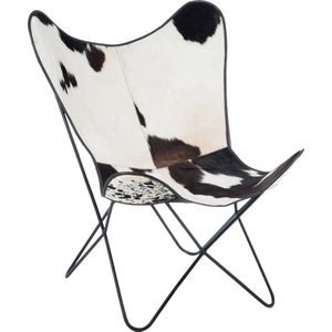 J-Line Lounge stoel - koevel|metaal - wit|zwart