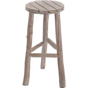 J-Line Stool Round Wood White Wash M