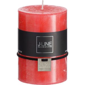 J-Line cilinderkaars - rood - medium - 42U - 6 stuks