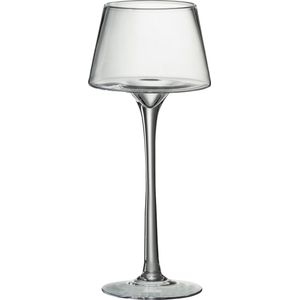J-Line theelichthouder Op Voet Conisch - glas - transparant - medium