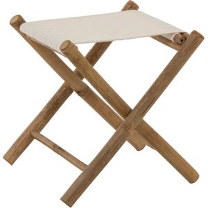 J-Line Plooibaar stoel - bamboe| textiel - naturel| wit