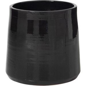 J-Line bloempot Rond - keramiek - zwart - large - Ø 28 cm