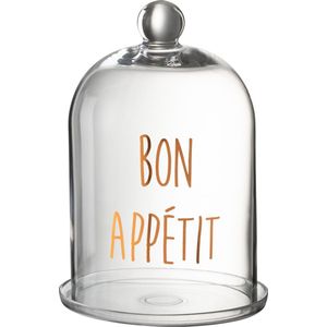 J-Line stolp Bon Appetit Rond - glas - transparant/koper