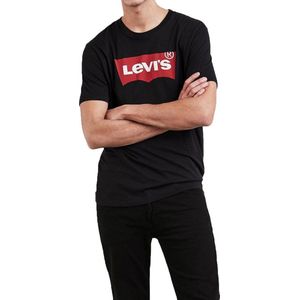 T-shirt - Zwart - Jersey - Ronde Hals - Logoprint - Kwartmouw