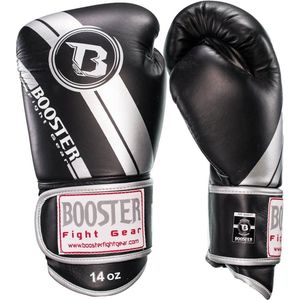BOOSTER FIGHTGEAR|BGL1 V3| (kick)bokshandschoenen |Leer | Silver Foil|14 OZ