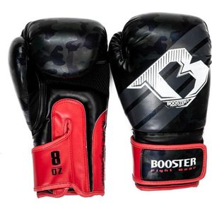 Booster Junior (kick)bokshandschoenen Camo Zwart/Rood 6oz