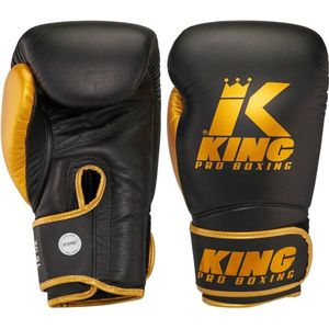 King Star 16 Bokshandschoenen - Leer - Zwart / Goud - 14 oz.