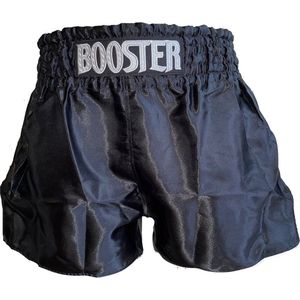 Booster - Muay Thai Kickboks Short - Zwart - 100% Satijn Polyester