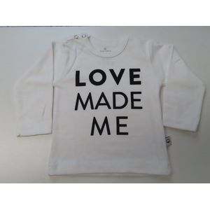 Wooden Buttons- Basics - Tshirt lange mouw - Wit - Love made me - 74 / 80
