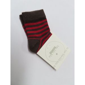 Sokken - 3 pack - gestreept - bruin /rood - 50 /56