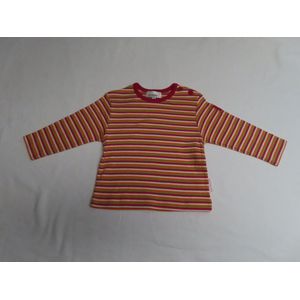 T-Shirt met lange mouw - Meisje - Streepje - Fuchia , creme , groen , oranje - 9 maand 74
