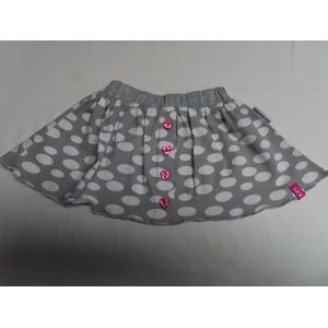 Rok -Meisjes - grijst met witte bollen en roze hartjes - 3 maand 62