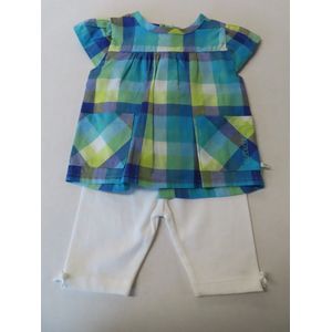 Ensemble - Meisje - Tuniek geruit + legging wit - 1 maand 56