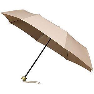 MiniMax Paraplu opvouwbaar en compact beige voor dames, kleine paraplu van 25 cm, lichte paraplu van 300 g, ideaal voor op reis, brede bescherming met een diameter van 1 m, beige