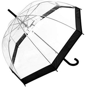 Smati Parapluie cloche transparant automatisch - Bordure noire paraplu, 90 cm, zwart (Noir)