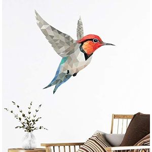Origami Sticker | Kolibri - wanddecoratie slaapkamer en woonkamer - 40 x 40 cm