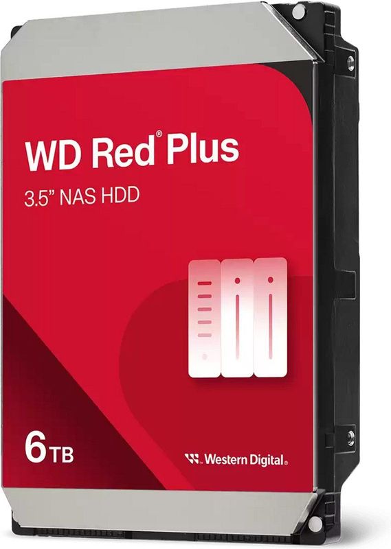 Western Digital - Red Plus - Interne Harde Schijf - 6000 GB - SATA III