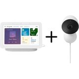 Google Nest Cam Indoor Wired + Hub Chalk
