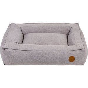 JACK AND VANILLA - Orthopedisch hondenbed JV Hampton - comfortabele randmand voor honden met gevoelige gewrichten - lichtgrijs, M, 80 x 65 cm