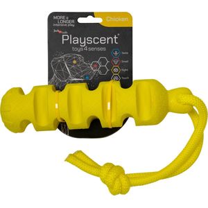 Jack And Vanilla hondenspeelgoed - Lengte 24cm - Dummy hond - Hondenspeelgoed - Puppyspeelgoed - Honden speelgoed - Playscent Dummy - Kip - Geel