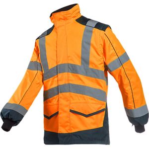Sioen 168A Alford Signalisatie blouson met uitritsbare mouwen - Fluo Oranje/Marine