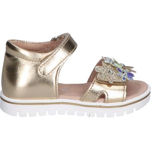 Cypres - Wiesje - Sandaal - Goud - Sportief met Glimmende Bloemetjes