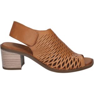 Cypres - Tizzia - Sandalette - Bruin - Leer - Blokhak 5,5 cm