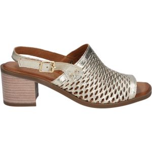 Cypres - Tizzia - Sandalette - Goud - Brede Wreefband van Metallic Leer