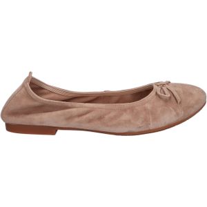 Haniya - Ballerina - Beige - Suede - Met Sierlijk Strikje