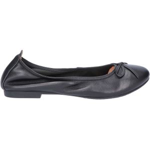 Si - Haniya - Ballerina - Zwart - Leren Buitenwerk - Versierd met Strik