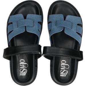 Lisa & Jo - Wessy - Muiltjes - Zwart - Denim