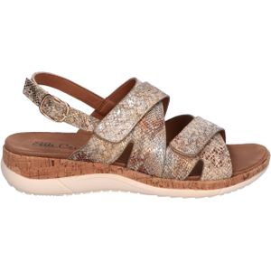 Ella Cruz - Weza - Sandalen - Beige - Comfortabele Sandaal met Snake Print