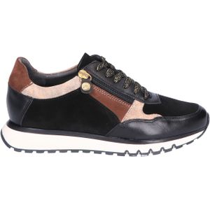 Cypres - Soft Vronie - Veterschoen - Black Combi - Dames - Leer en Nubuck