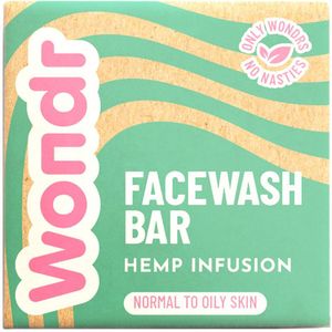 WONDR facewash bar - Normale tot gemengde huid - Antioxidant - Zeepvrij - Hemp Infusion - 83g